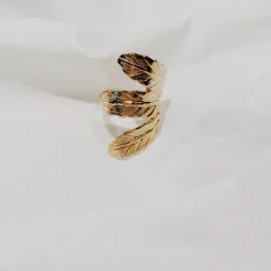 Bague 3 Plumes Dorée