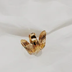 Bague 3 Plumes Dorée