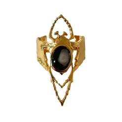 Bague Beetle Dorée Nacre Grise