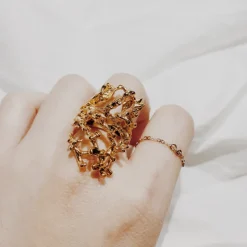 BAGUE CORAIL DOREE