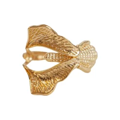 Bague Crocodile Ginkgo Dorée