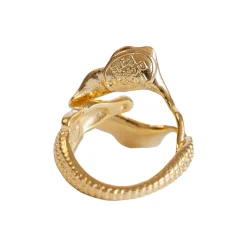 Bague Crocodile Ginkgo Dorée
