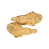 Bague Double Crocodile Dorée