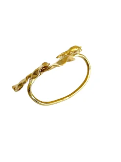 Bague Double Deux Doigts Pensée Bee Dorée