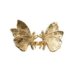 Bague Double Petit Papillon Dorée