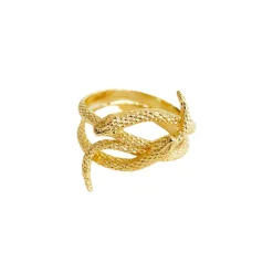 Bague Double Serpent Doré