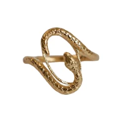 Bague Double Snake Dorée