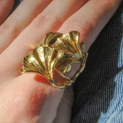Bague Ginkgo Tao Dorée