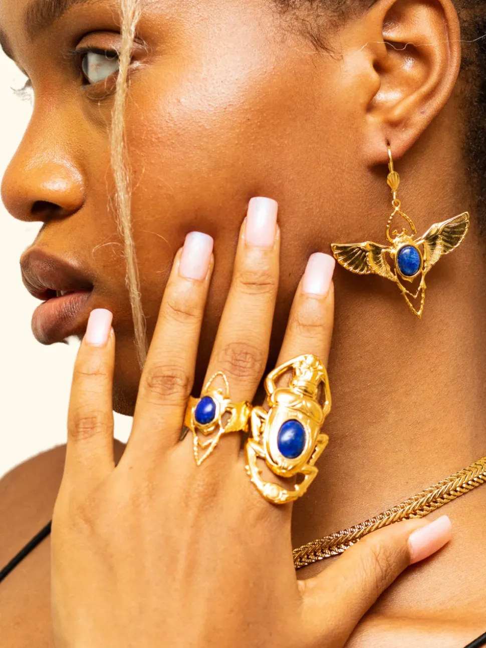 Bague Oscar Dorée Lapis Lazuli
