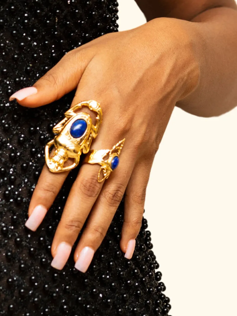 Bague Oscar Dorée Lapis Lazuli