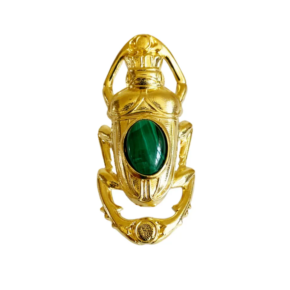 Bague Oscar Dorée Malachite