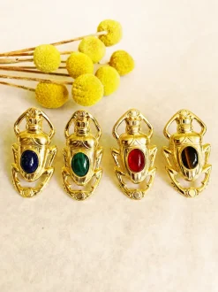 Bague Oscar Dorée Malachite
