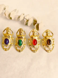 Bague Oscar Dorée Oeil de Tigre