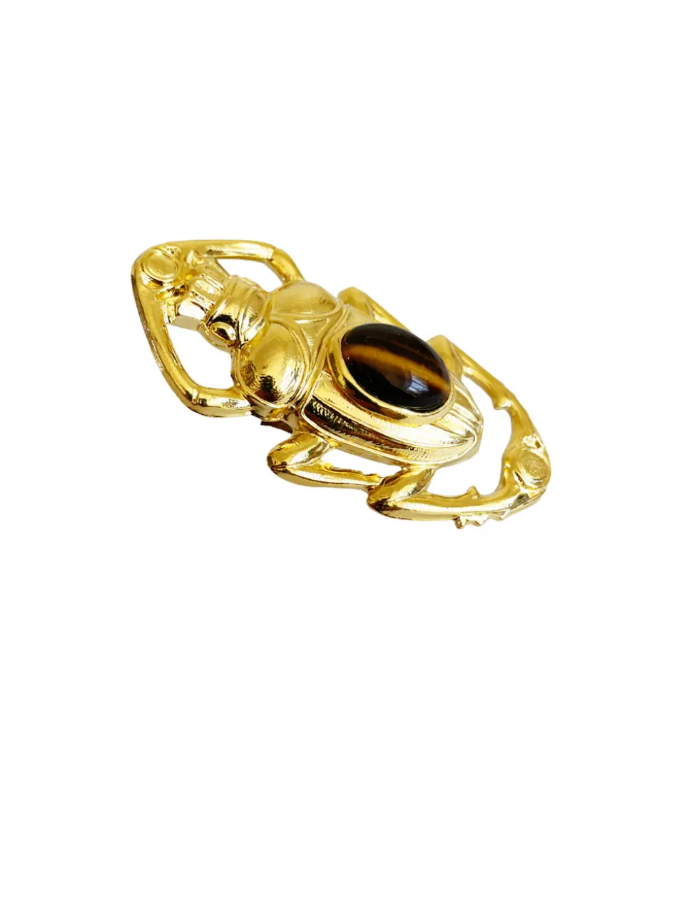 Bague Oscar Dorée Oeil de Tigre