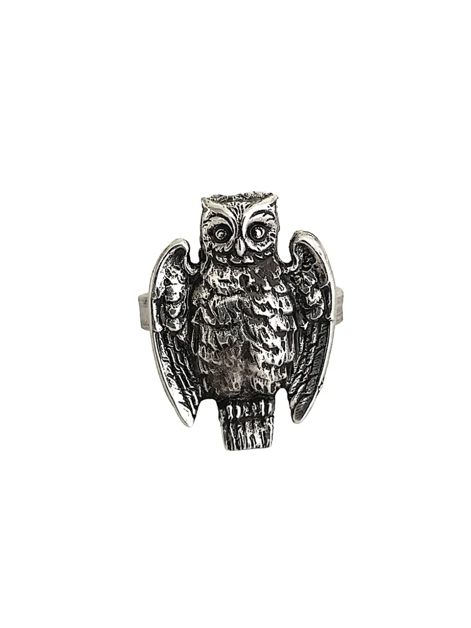 Bague petit hibou argentée