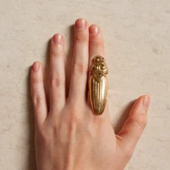 Bague Scarabée Lucidota Dorée