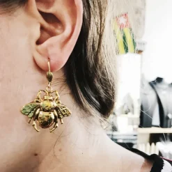 Boucles d'Oreilles Bee Dorées