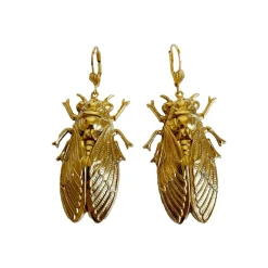 Boucles d'Oreilles Cicadas Dorées