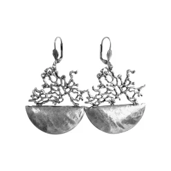 Boucles d'Oreilles Corail Lune