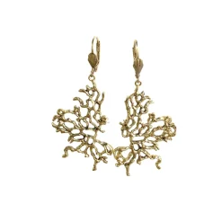 Boucles d'Oreilles Corail Dorées