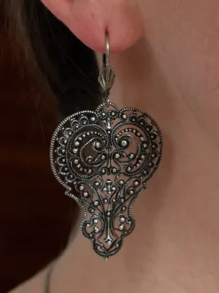 Boucles d'oreilles Cœur Filigrane