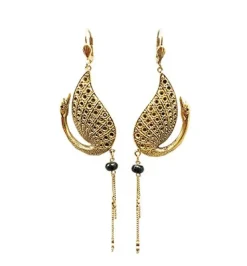 Boucles d'Oreilles Cygne Dorées