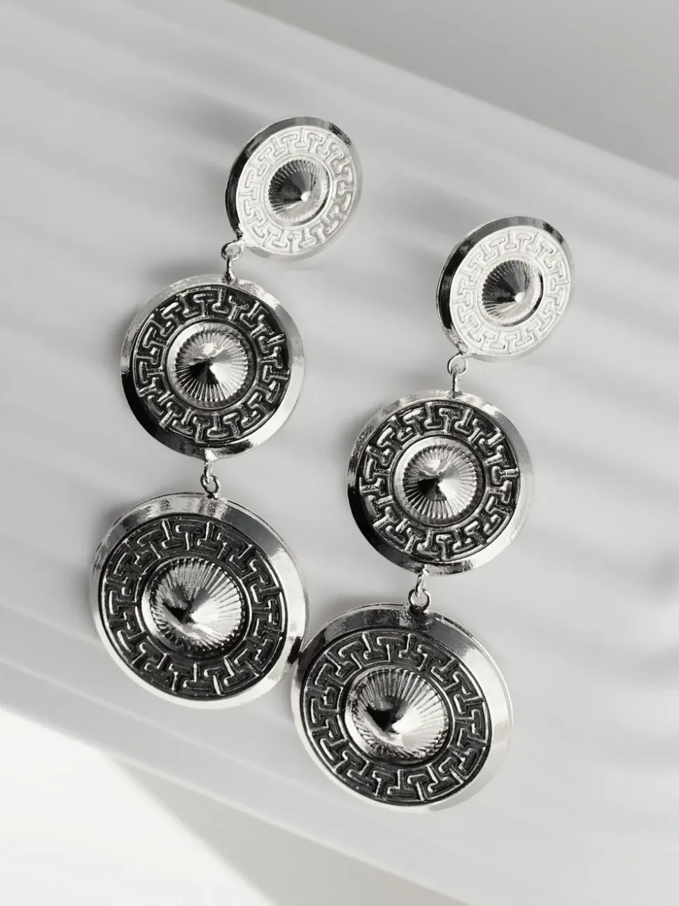 Boucles d’oreilles Dôme Trio Argentées