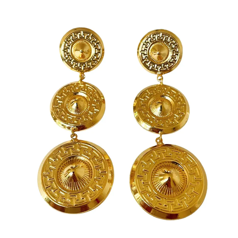 Boucles d’oreilles Dôme Trio Dorées