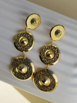 Boucles d’oreilles Dôme Trio Dorées