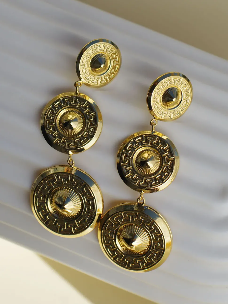Boucles d’oreilles Dôme Trio Dorées