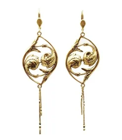 Boucles d'Oreilles Double Arabesque Dorées