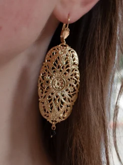 Boucles d'oreilles Filigrane Mandala Dorées
