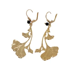 Boucles d'Oreilles Ginkgo Dorées