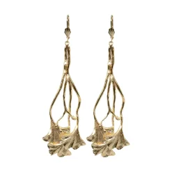 Boucles d'Oreilles GinTao dorées or fin