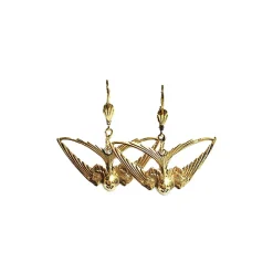 Boucles d'Oreilles Hirondelle Dorées