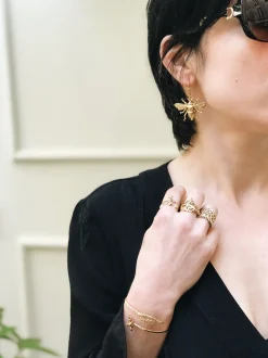 BOUCLES D'OREILLES INSECTE DORE