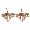 Boucles d'Oreilles Libellule Volant Dorées
