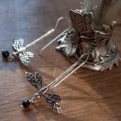 Boucles d'Oreilles Libellule Onyx