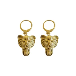 Boucles d'Oreilles Éléphant Dorées