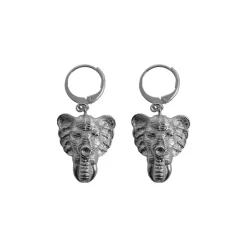 Boucles d'Oreilles Éléphant Argentées