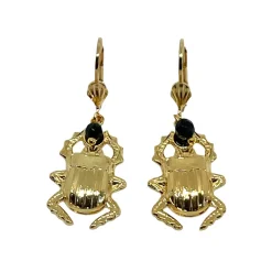 Boucles d'oreilles Mini Scarabée dorées