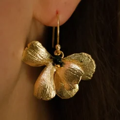 Boucles d'Oreilles Pansy Dorées