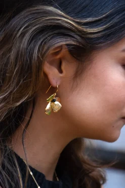 Boucles d'Oreilles Pansy Dorées
