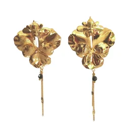 Boucles d'oreilles Pensée Bee dorées