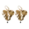 Boucles d'Oreilles Pensée Dorées