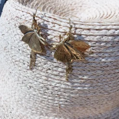 Boucles d'Oreilles Petit Papillon Dorées