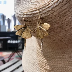 Boucles d'Oreilles Petit Papillon Dorées
