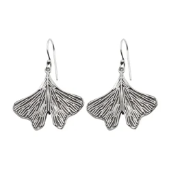 Boucles d'Oreilles Petite Feuille de Ginkgo