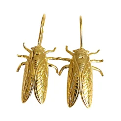 Boucles d'oreilles Petite Cigale Cica dorées