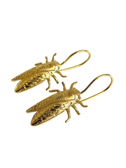 Boucles d'oreilles Petite Cigale Cica dorées